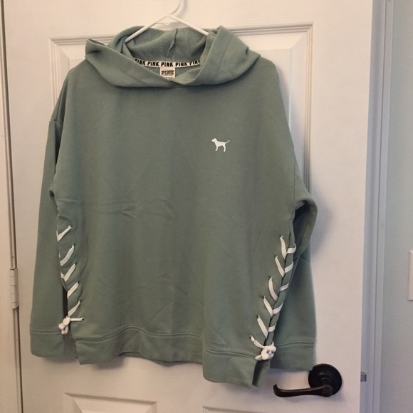 PINK Victoria's Secret Tops - PINK lace up hoodie
